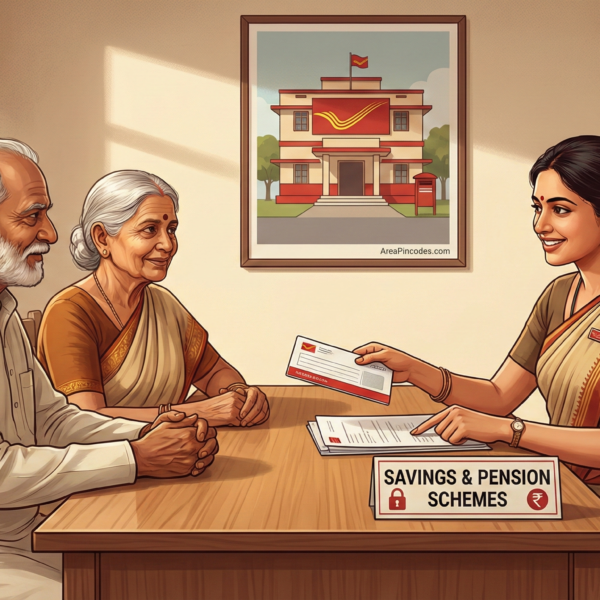 Senior citizens learning about safe post office savings schemes in India