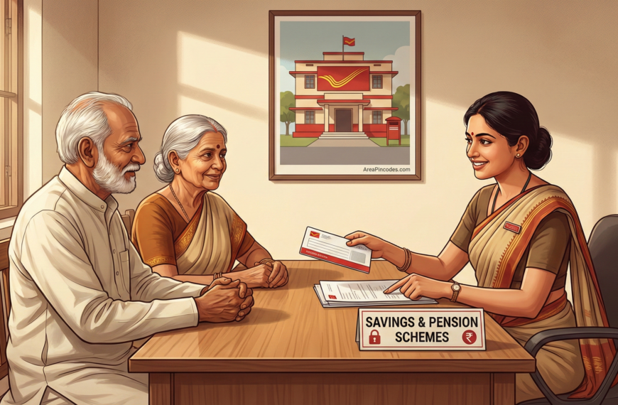 Senior citizens learning about safe post office savings schemes in India