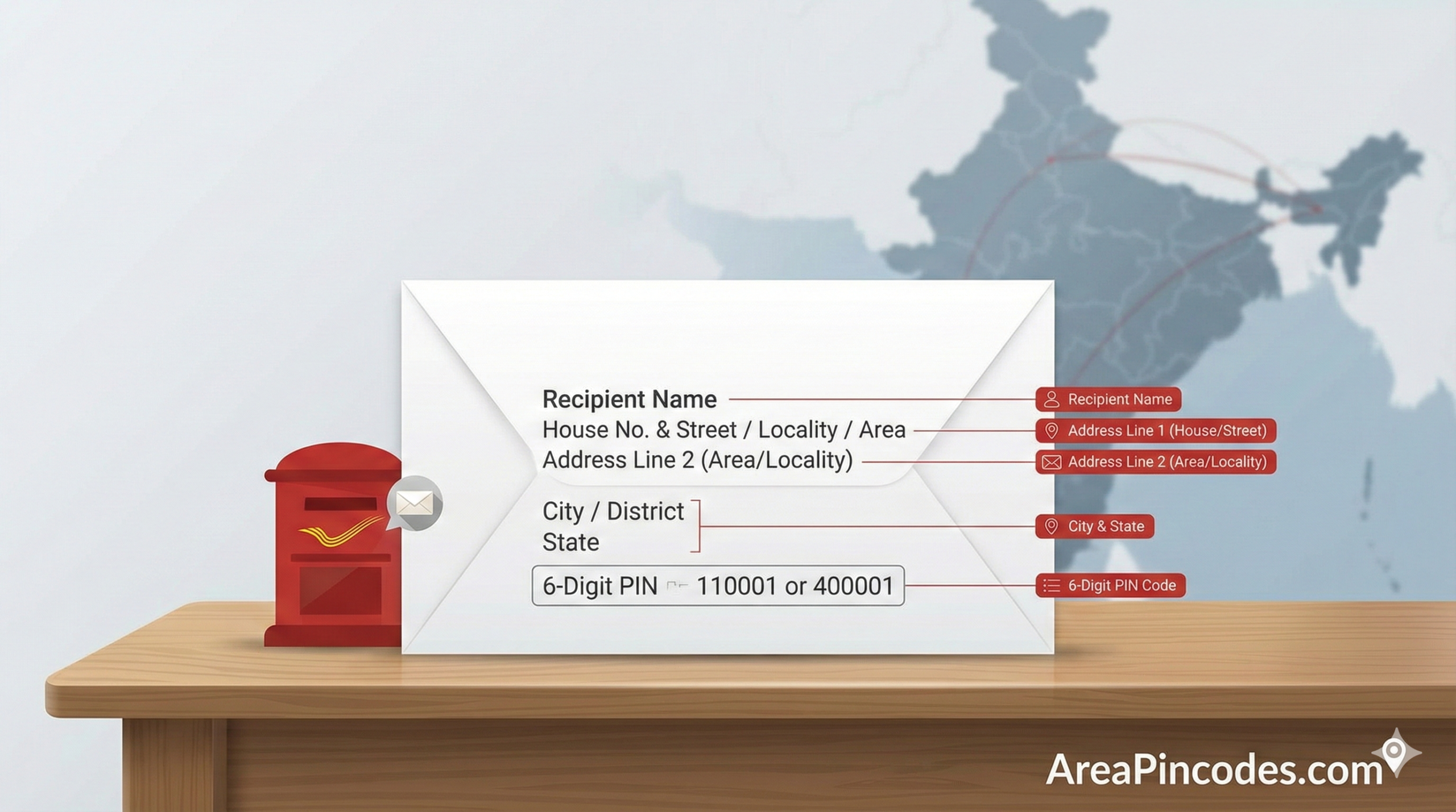 Correct way to write an address for India Post with proper PIN code format – AreaPincodes.com